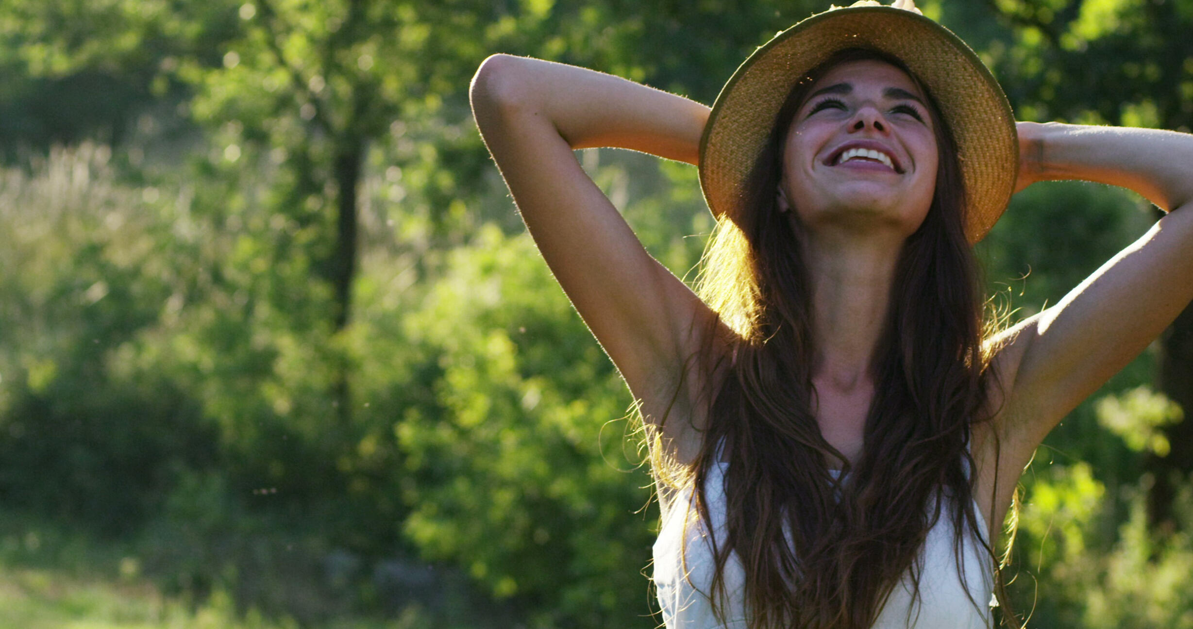 woman happy with arms in air woman on very happy with arms in air
